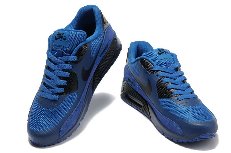 Air Max 90 Hyperfuse fourrure Chaussures Hommes Bleu Noir (2)